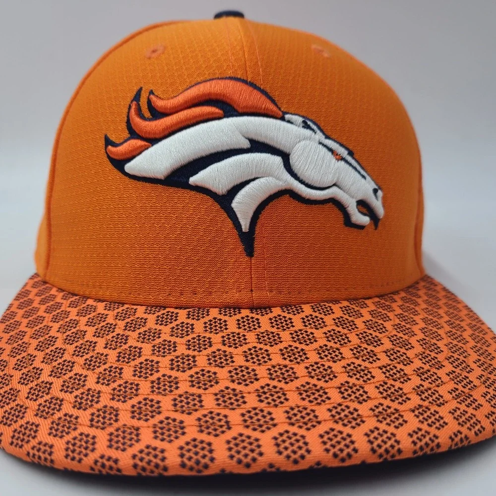 Denver Broncos Hat Fitted 8 New Era 59Fifty Orange Blue NFL Football Logo‎ Men